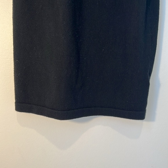 Chaps Womens Knit Wrap Black Sweater Dress Belted Adjustable Knee Length Large - Picture 6 of 16